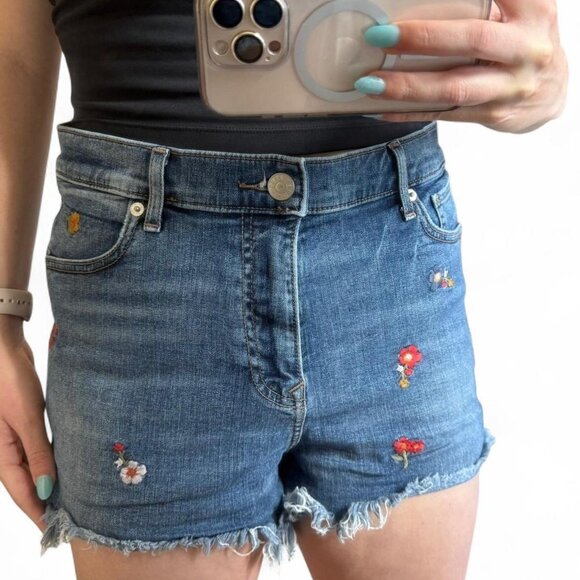 Adorable Express Embroidered High-Rise Cut-Off Shorts – Festival Ready - Picture 3 of 5